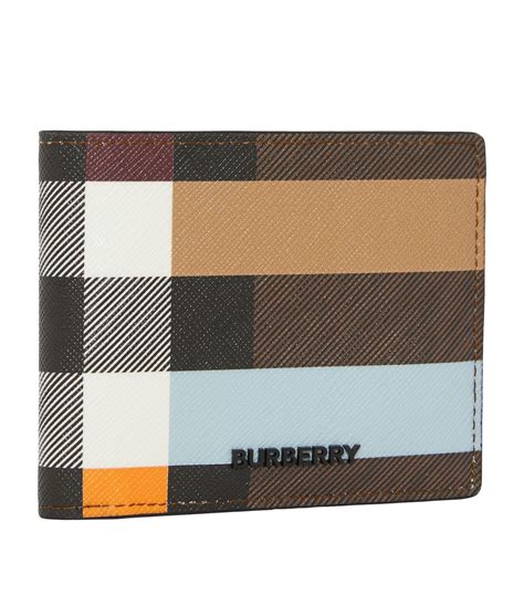 burberry mens checkered multi colored|Check Bifold Wallet in Sand .